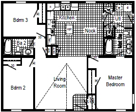 HN101-A22-2 Custom Coastal Shore Modular Home Floor Plan