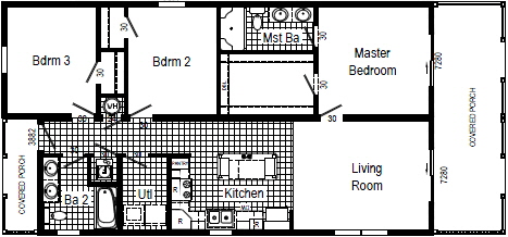 HRS1083 Custom Coastal Shore Modular Home Floor Plan