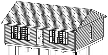 HRS1084 Custom Coastal Shore Modular Home Exterior Rendering