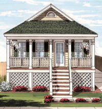 Bayside1 Ranch Exterior Artists Rendering Modular Home By Patriot