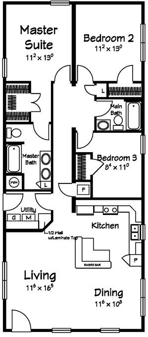 Surfside1 Ranch  Modular Home Floor Plan Designed For Coastal Communities